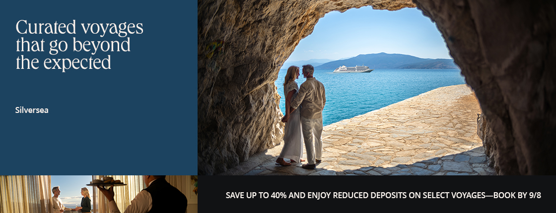 Curated voyages that go beyond the expected with Silversea. Save up to 40% and enjoy reduced deposits on select voyages—book by 9/8.